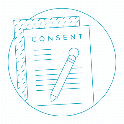 Icon of consent form being signed