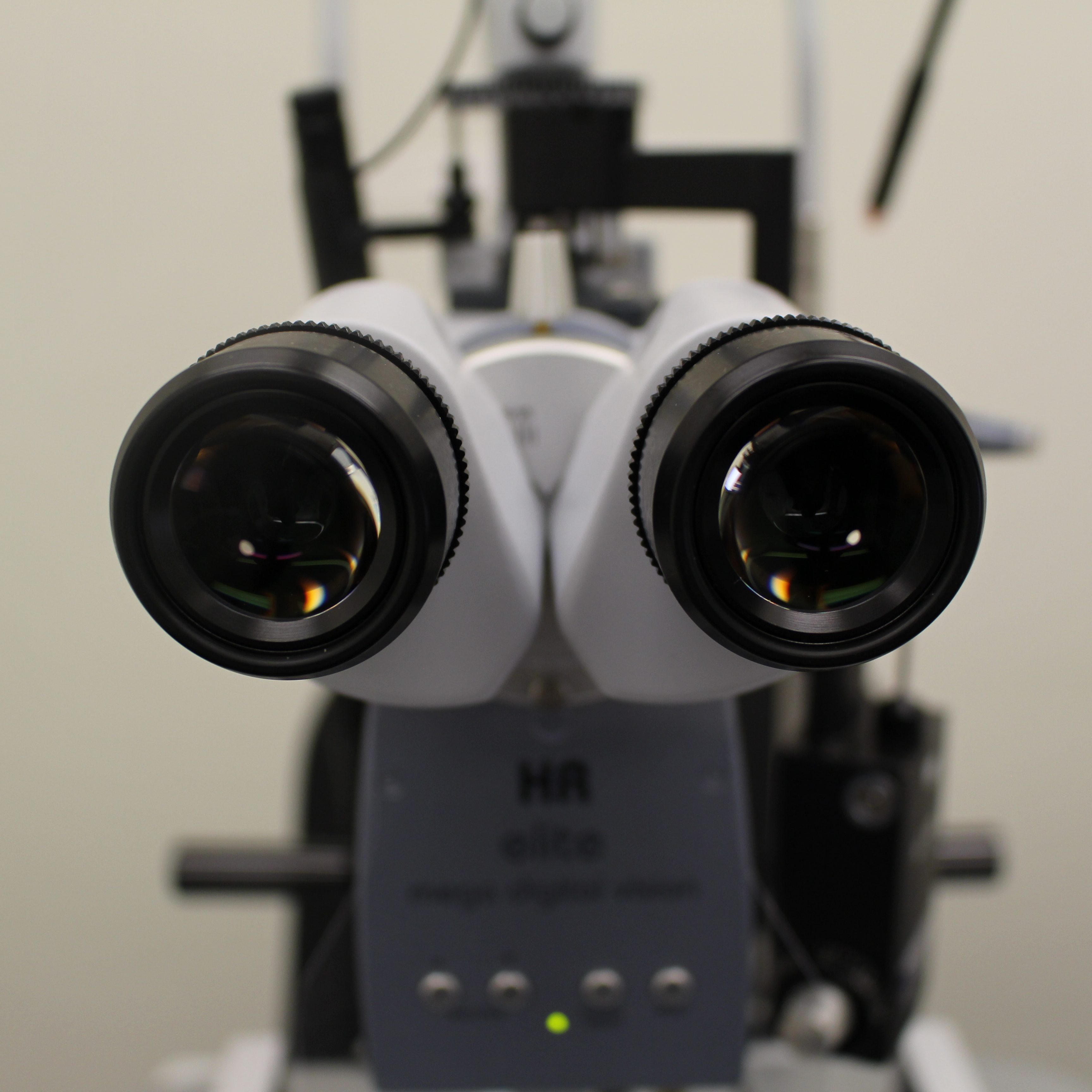 Close up of eye exam equipment